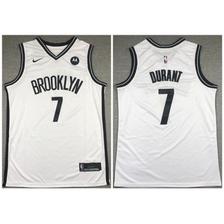 Men's Brooklyn Nets #7 Kevin Durant 2020 White Stitched Jersey