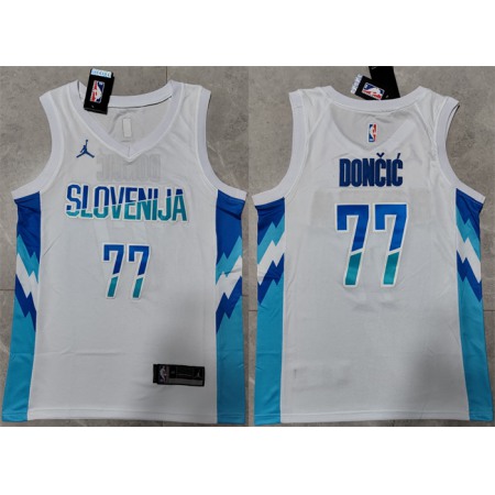 Men's Dallas Mavericks #77 Luka Doncic White Stitched Jersey