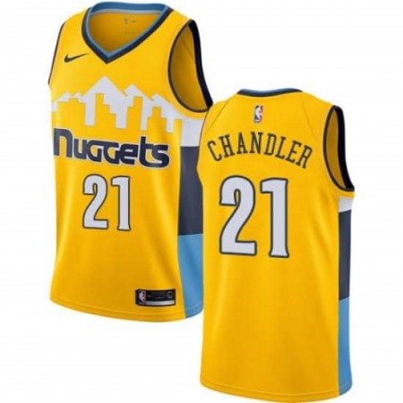 Men's Denver Nuggets #21 Wilson Chandler Yellow Stitched Jersey