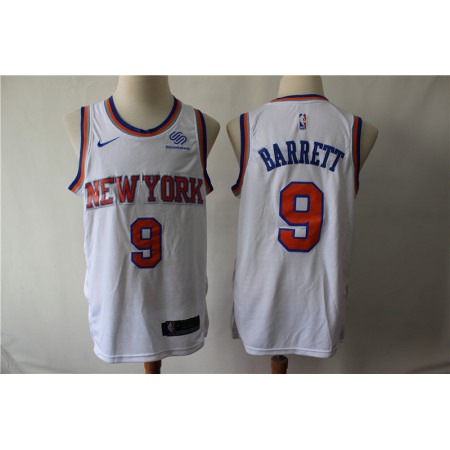 Men's New York Knicks #9 RJ Barrett White Stitched NBA Jersey