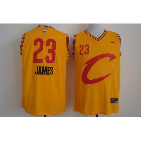 Men's Nike Cleveland Cavaliers #23 LeBron James Yellow Stitched NBA C Jersey