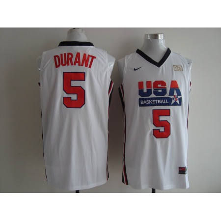 Men's Nike USA 1992 Dream Team #5 Kevin Durant Authentic White Stitched NBA Jersey