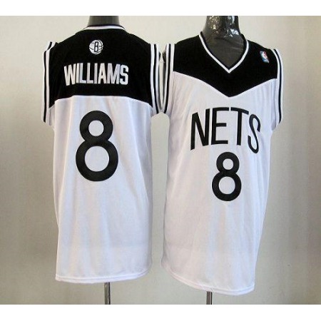 Nets #8 Deron Williams White Home Revolution 30 Stitched NBA Jersey