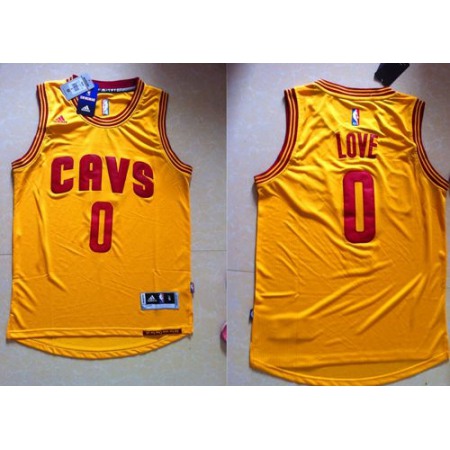 Revolution 30 Cavaliers #0 Kevin Love Yellow Stitched NBA Jersey