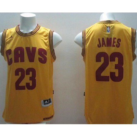 Revolution 30 Cavaliers #23 LeBron James Yellow Alternate Stitched NBA Jersey