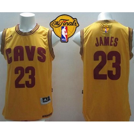 Revolution 30 Cavaliers #23 LeBron James Yellow Alternate The Finals Patch Stitched NBA Jersey
