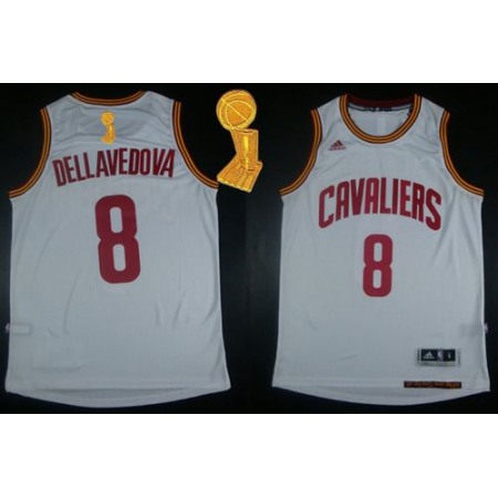 Revolution 30 Cavaliers #8 Matthew Dellavedova White The Champions Patch Stitched NBA Jersey