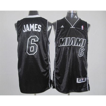 Revolution 30 Heat #6 LeBron James Black/White Stitched NBA Jersey