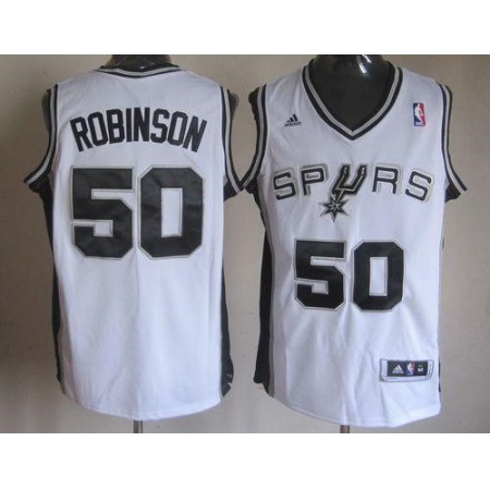Revolution 30 Spurs #50 David Robinson White Stitched NBA Jersey