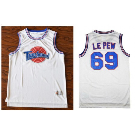 Space Jam Tune Squad #69 Pepe Le Pew White Stitched Basketball Jersey