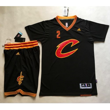 Cavaliers #2 Kyrie Irving Black Short Sleeve "C" A Set Stitched NBA Jersey