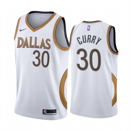 Men's Dallas Mavericks #30 Seth Curry 2020 White City Edition Stitched Jersey