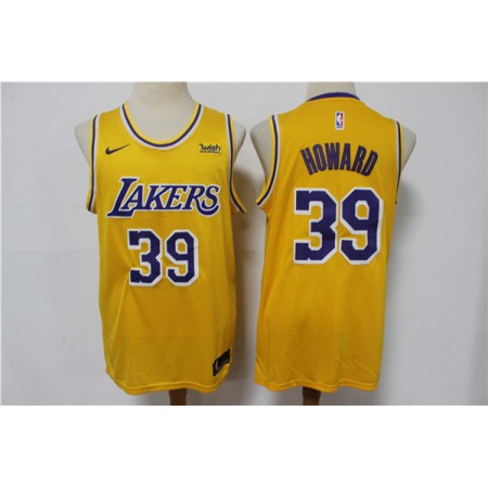 Men's Los Angeles Lakers #39 Dwight Howard Yellow Stitched Basketball Jersey
