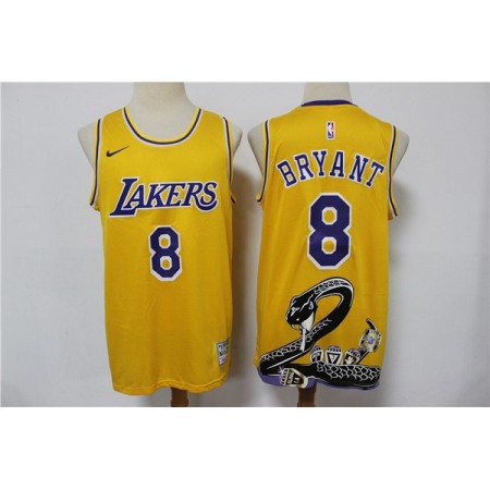 Men's Los Angeles Lakers #8 Kobe Bryant Yellow Stitched Jersey