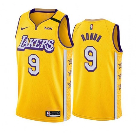 Men's Los Angeles Lakers #9 Rajon Rondo Yellow Stitched Jersey
