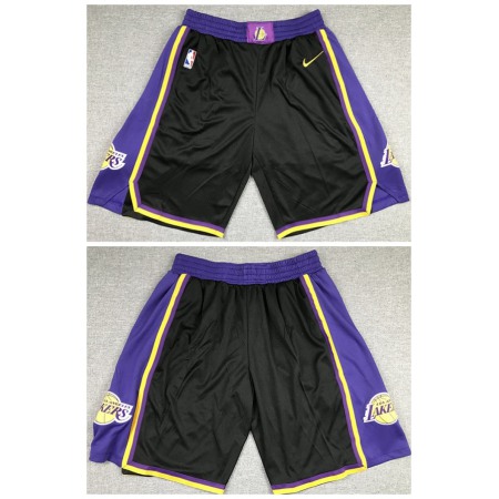 Men's Los Angeles Lakers Black and Purple Shorts (Run Small)