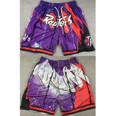 Men's Toronto Raptors Purple/Red Mitchell&Ness Shorts (Run Small)