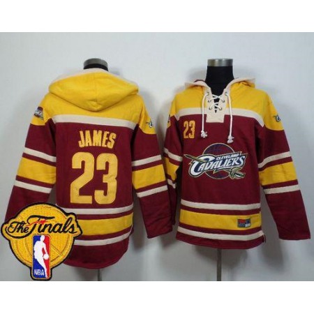 Cleveland Cavaliers #23 LeBron James Red The Finals Patch Sawyer Hooded Sweatshirt NBA Hoodie