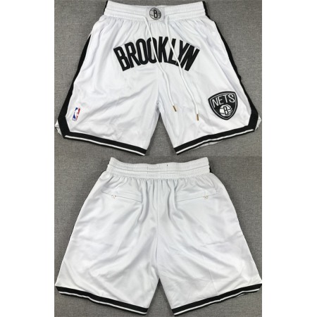 Men's Brooklyn Nets White Shorts (Run Small)