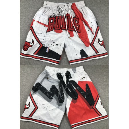 Men's Chicago Bulls White/Red Shorts (Run Small)
