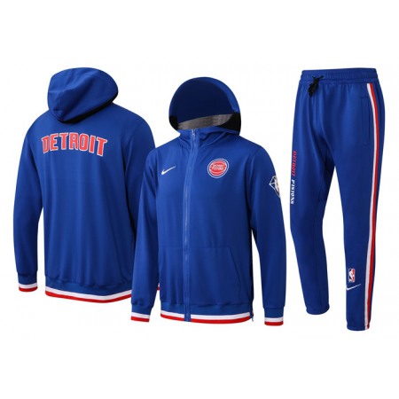 Men's Detroit Pistons 75th Anniversary Royal Performance Showtime Full-Zip Hoodie Jacket And Pants Suit