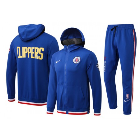 Men's Los Angeles Clippers 75th Anniversary Royal Performance Showtime Full-Zip Hoodie Jacket And Pants Suit