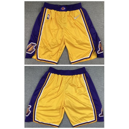Men's Los Angeles Lakers 75th Anniversary Yellow Shorts (Run Small)