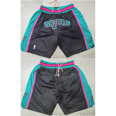 Men's San Antonio Spurs Black/Teal Shorts (Run Small)
