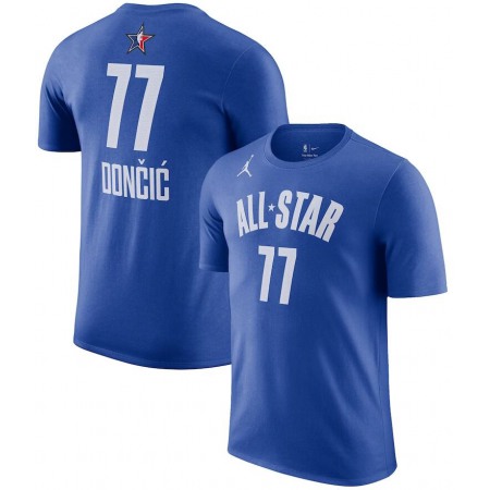 Men's #77 Luka Doncic Blue 2023 NBA All-Star Game Name & Number T-Shirt
