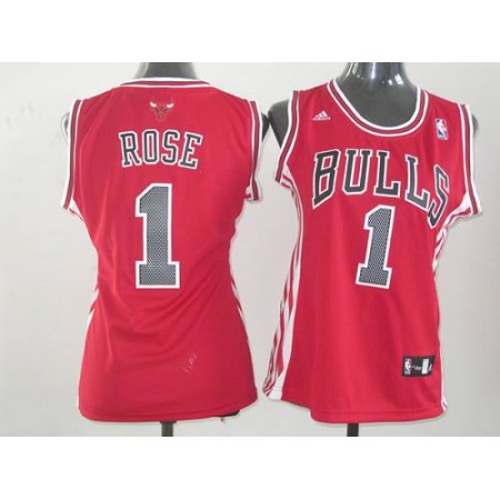 Bulls #1 Derrick Rose Red Women's Road Stitched NBA Jersey