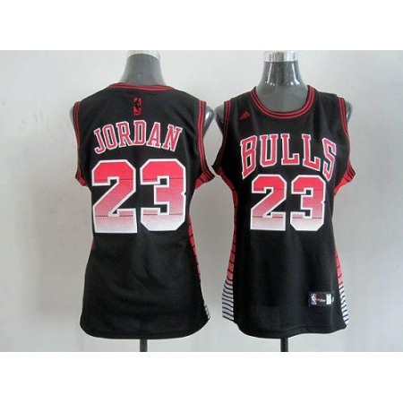 Bulls #23 Michael Jordan Black Women's Vibe Stitched NBA Jersey