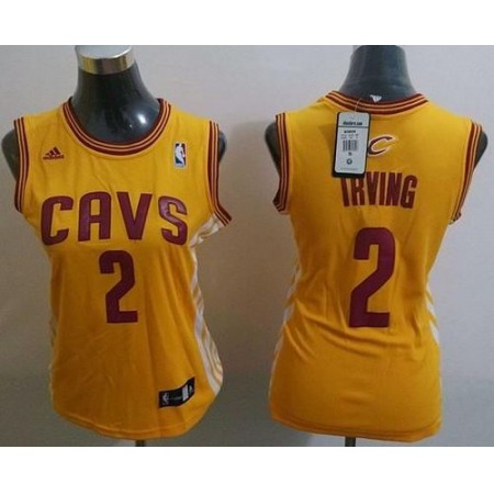 Cavaliers #2 Kyrie Irving Gold Alternate Women's Stitched NBA Jersey