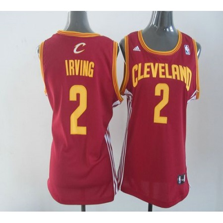 Cavaliers #2 Kyrie Irving Red Women's Road Stitched NBA Jersey