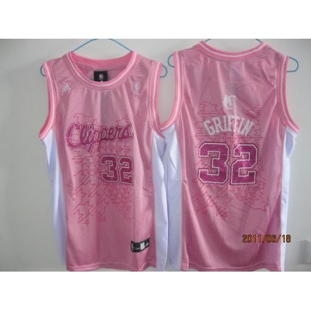 Clippers #32 Blake Griffin Pink Women Fashion Stitched NBA Jersey