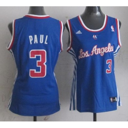 Clippers #3 Chris Paul Blue Women Fashion Stitched NBA Jersey
