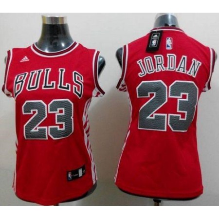 Bulls #23 Michael Jordan Red Women's Road Stitched NBA Jersey