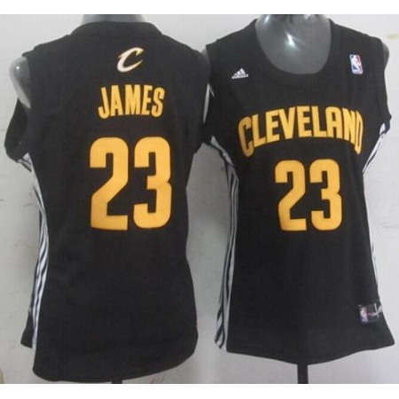 Cavaliers #23 LeBron James Black Women's Fashion Stitched NBA Jersey
