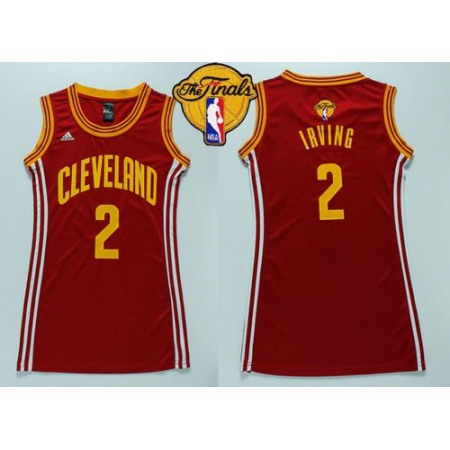Cavaliers #2 Kyrie Irving Red The Finals Patch Women's Dress Stitched NBA Jersey