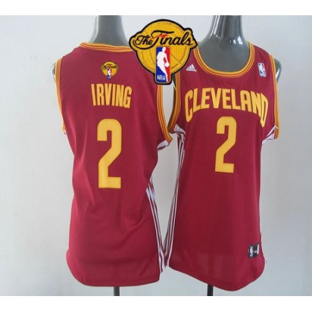 Cavaliers #2 Kyrie Irving Red The Finals Patch Women's Road Stitched NBA Jersey