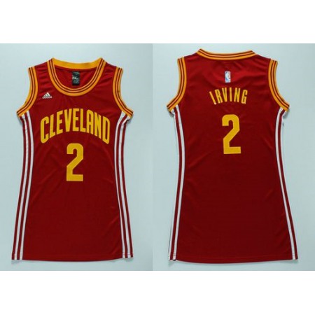 Cavaliers #2 Kyrie Irving Red Women's Dress Stitched NBA Jersey