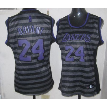 Lakers #24 Kobe Bryant Black/Grey Women's Groove Stitched NBA Jersey