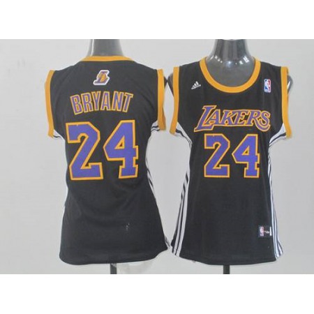 Lakers #24 Kobe Bryant Black Women Fashion Stitched NBA Jersey