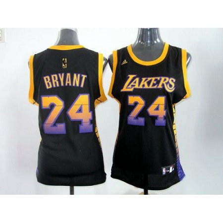 Lakers #24 Kobe Bryant Black Women's Vibe Stitched NBA Jersey