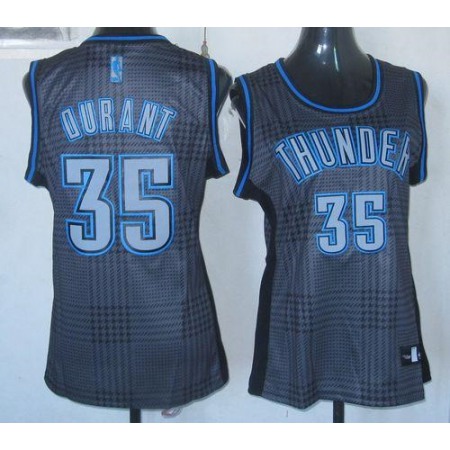 Thunder #35 Kevin Durant Black Women's Rhythm Fashion Stitched NBA Jersey