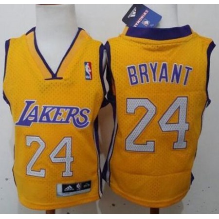 Toddler Lakers #24 Kobe Bryant Gold Stitched NBA Jersey