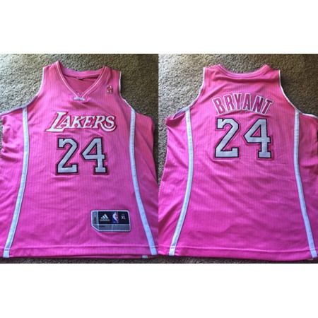 Toddlers Los Angeles Lakers #24 Kobe Bryant Pink Stitched Basketball Jersey