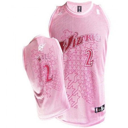 Wizards #2 John Wall Pink Women Fashion Stitched NBA Jersey
