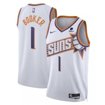 Women's Phoenix Suns #1 Devin Booker White 2023 Association Edition Stitched Basketball Jersey(Run Small)