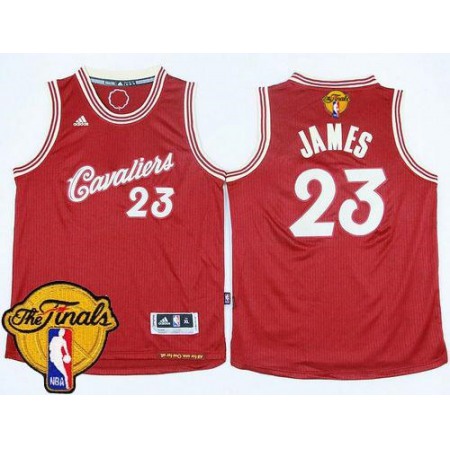 Cavaliers #23 LeBron James Red 2015-2016 Christmas Day The Finals Patch Stitched Youth NBA Jersey