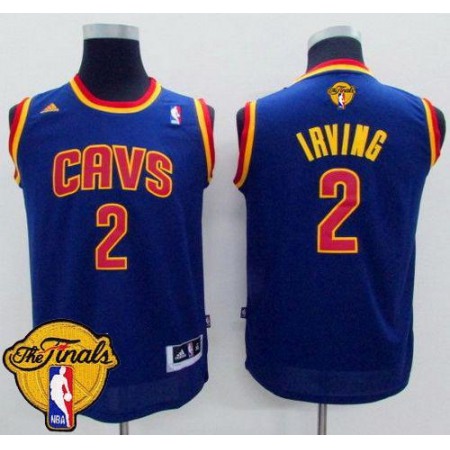 Cavaliers #2 Kyrie Irving Navy Blue The Finals Patch Stitched Youth NBA Jersey